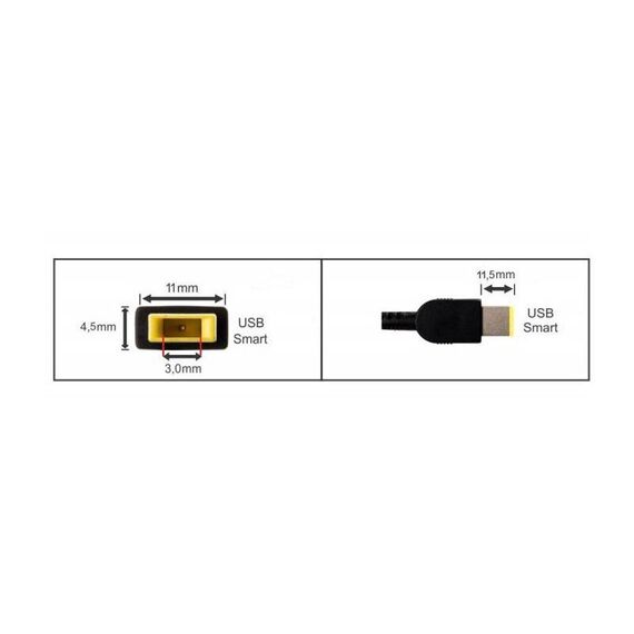 Incarcator laptop Lenovo NOU 20V 3.25A 65W mufa dreptunghiulara pin