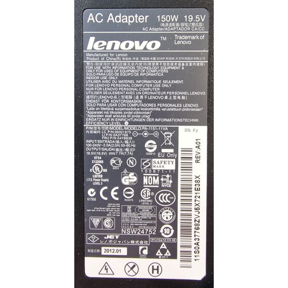 Incarcator laptop Lenovo 19.5V 7.7A 150W second hand mufa rotunda fara pin