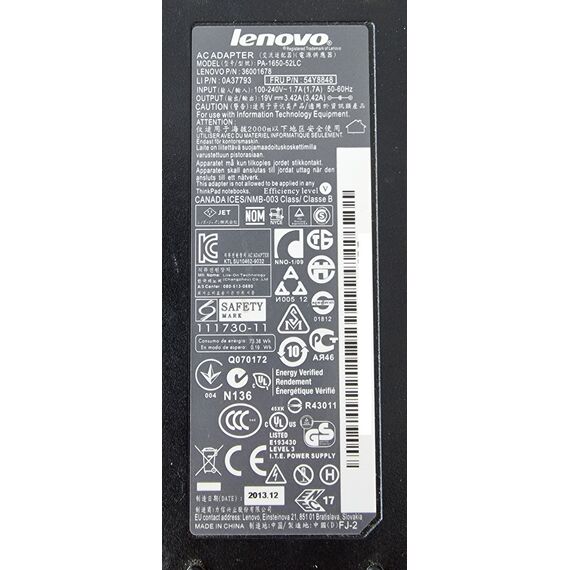 Incarcator laptop Lenovo 19V 3.42A 65W second hand PA-1650-52LC