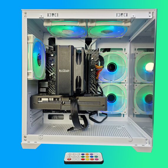 Calculator gaming i7-14700F, 32Gb, SSD 512Gb NVME, RTX 3050 6G DDR6, Tip carcasa: Carcasa Ambra White